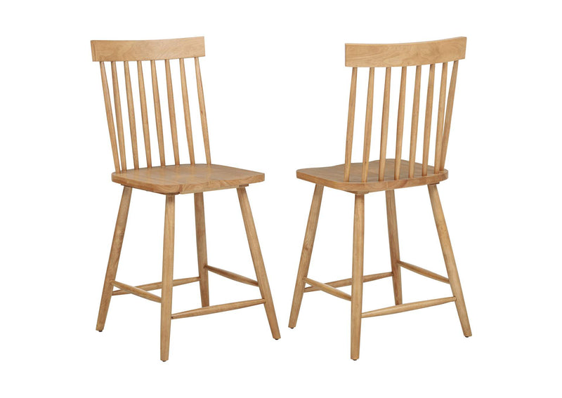 122509 Andrews Windsor Counter Height Dining Side Chair Light Ash (Set of 2)