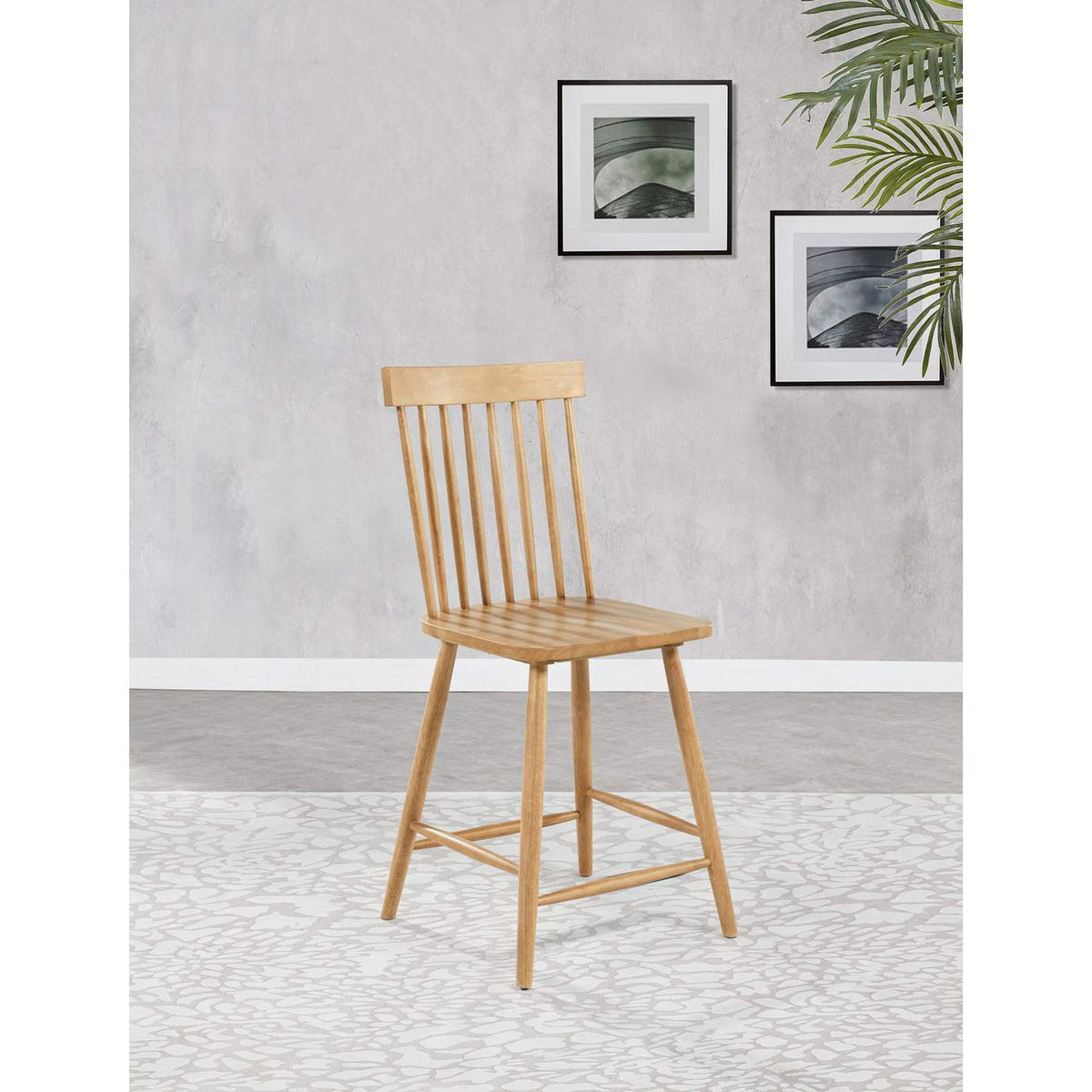 122509 Andrews Windsor Counter Height Dining Side Chair Light Ash (Set of 2)