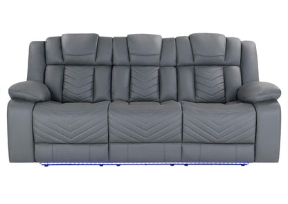 U7068-GREY_10-PRS_W_DDT+WC+LED U7068 GREY 10 POWER RECLINING SOFA WITH DDT, WC AND LED