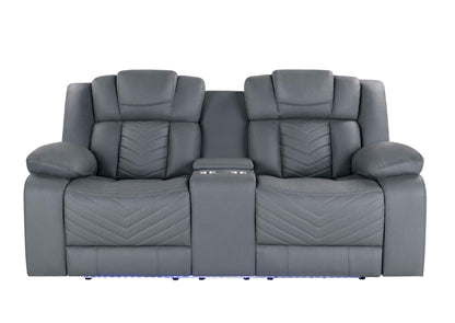U7069-GREY_10-PCRLS_W_LED_+_IS U7069 GREY 10 POWER CON REC LOVESEAT WITH LED AND IMMERSIVE SOUND