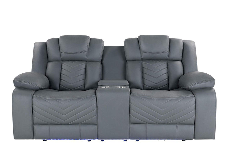 U7069-GREY_10-PCRLS_W_LED_+_IS U7069 GREY 10 POWER CON REC LOVESEAT WITH LED AND IMMERSIVE SOUND