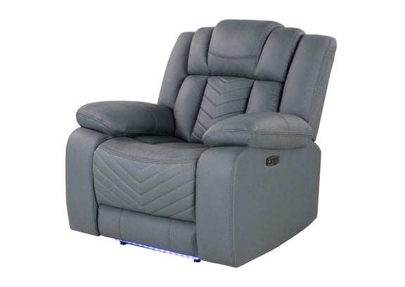 U7068-GREY_10-PR_W_LED U7068 GREY 10 POWER RECLINER WITH LED