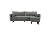REN-L01143-SEC Cave Ash Gray Velvet Sectional