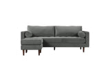 REN-L01143-SEC Cave Ash Gray Velvet Sectional