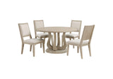 123120-S5 Trofello 5-piece Round Dining Table Set White Washed