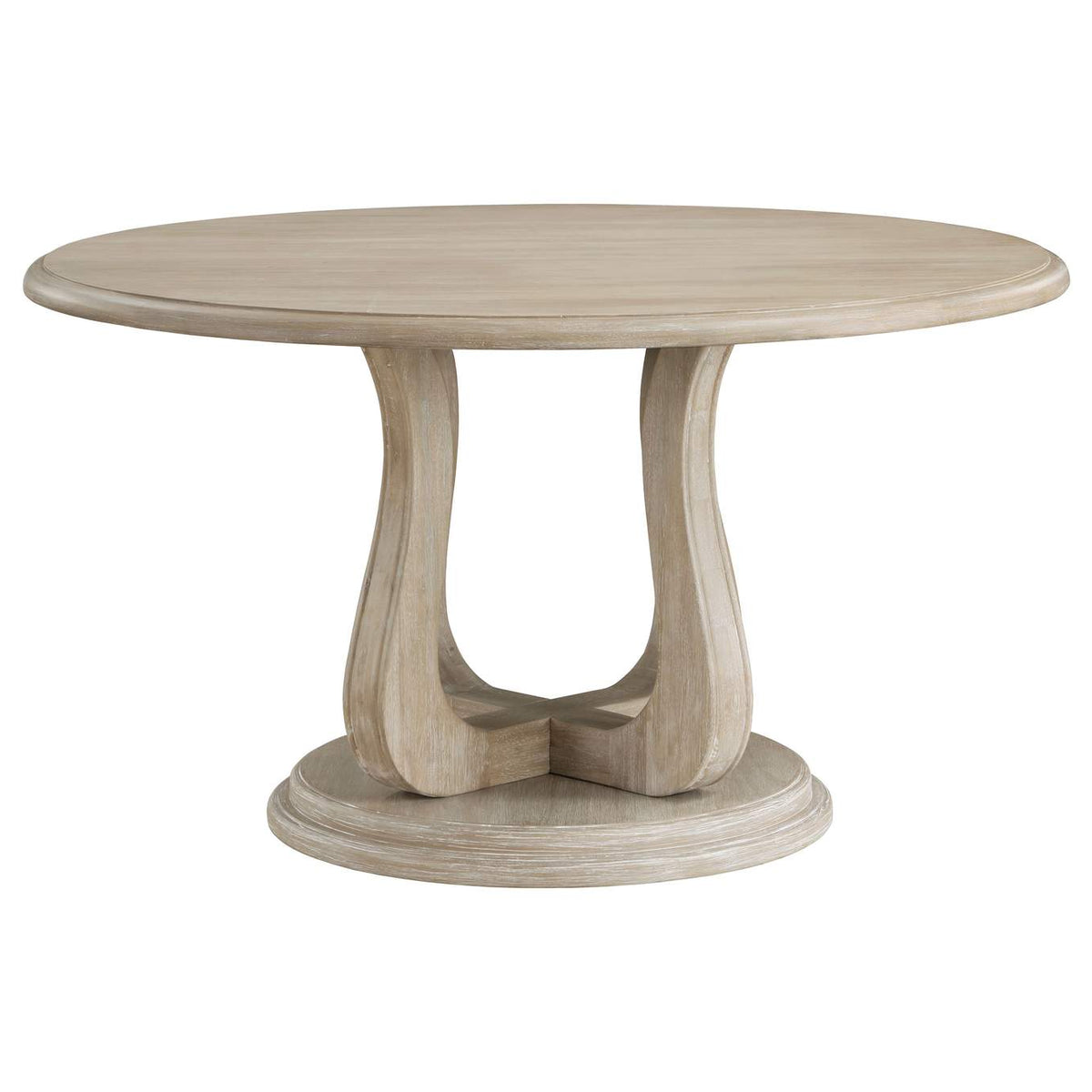 123120 Trofello Round 60-inch Pedestal Dining Table White Washed