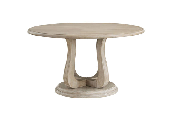 123120 Trofello Round 60-inch Pedestal Dining Table White Washed