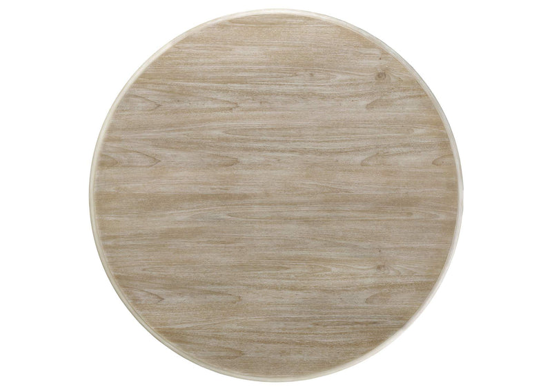 123120 Trofello Round 60-inch Pedestal Dining Table White Washed
