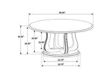 123120 Trofello Round 60-inch Pedestal Dining Table White Washed