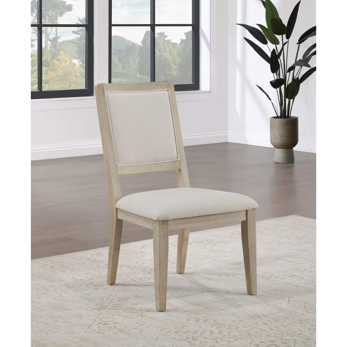 123122 Trofello Cushioned Dining Side Chair White Washed (Set of 2)