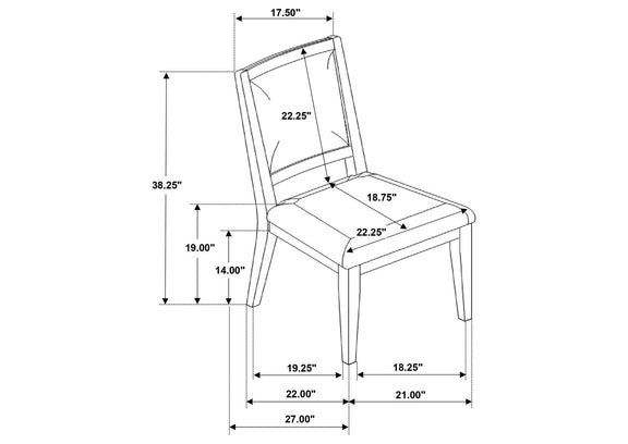 123122 Trofello Cushioned Dining Side Chair White Washed (Set of 2)