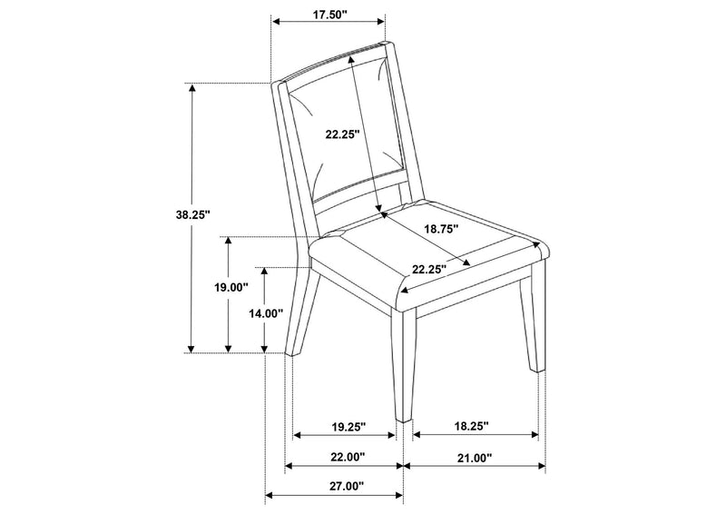 123122 Trofello Cushioned Dining Side Chair White Washed (Set of 2)