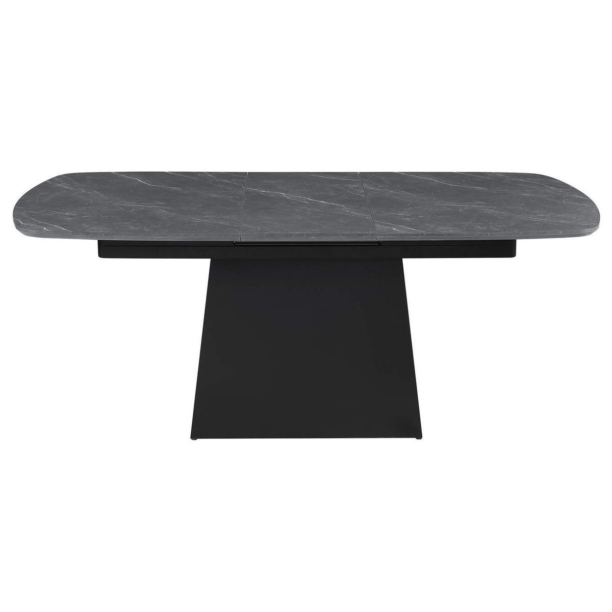123131 Potero 73-inch Faux Marble Extension Leaf Dining Table Black