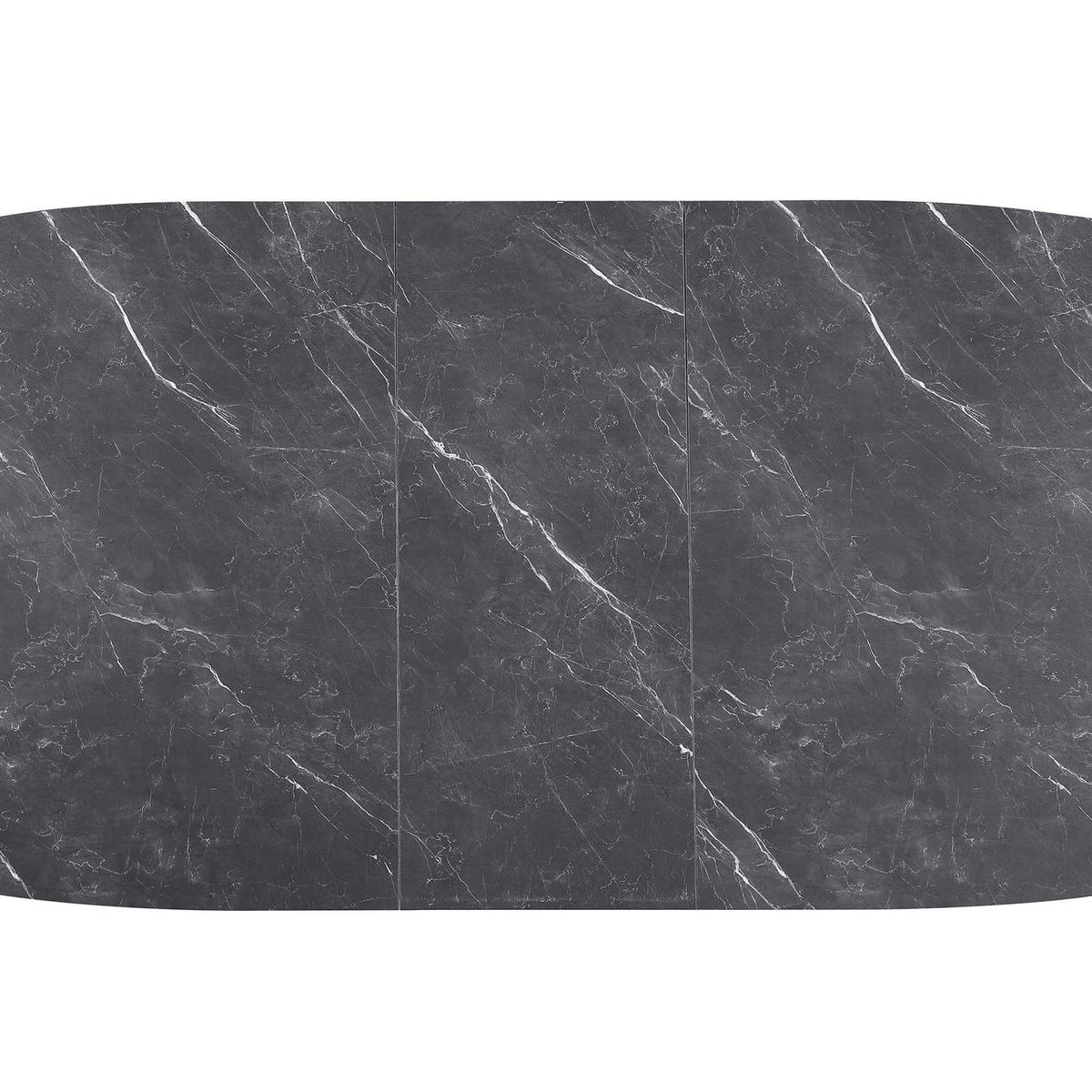 123131 Potero 73-inch Faux Marble Extension Leaf Dining Table Black