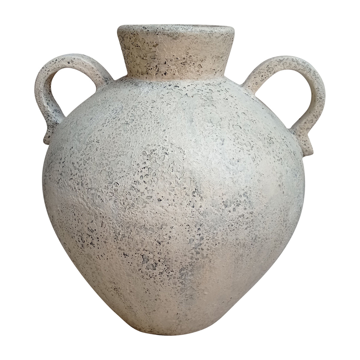 Terracotta 17" Organic Jug With 2 Handles - Ivory