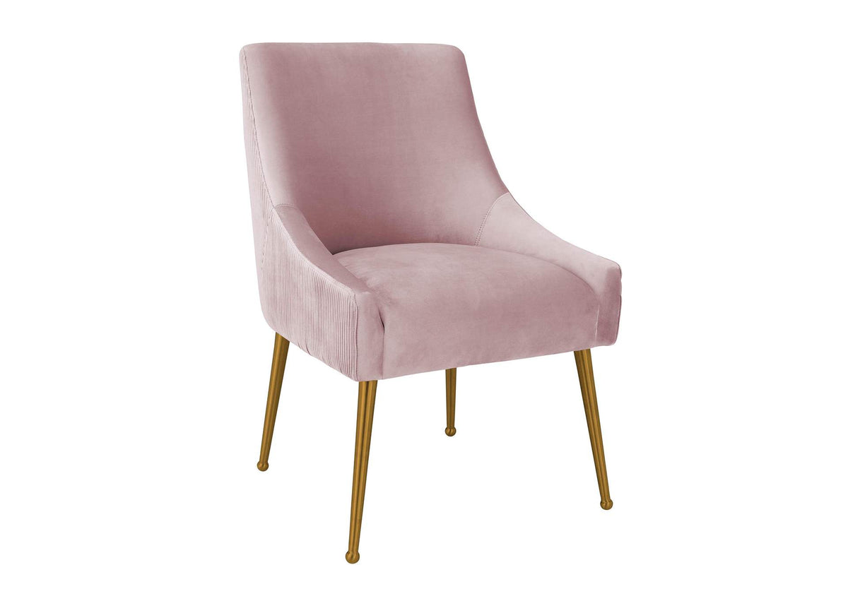 TOV-D68313 Beatrix Pleated Mauve Velvet Side Chair