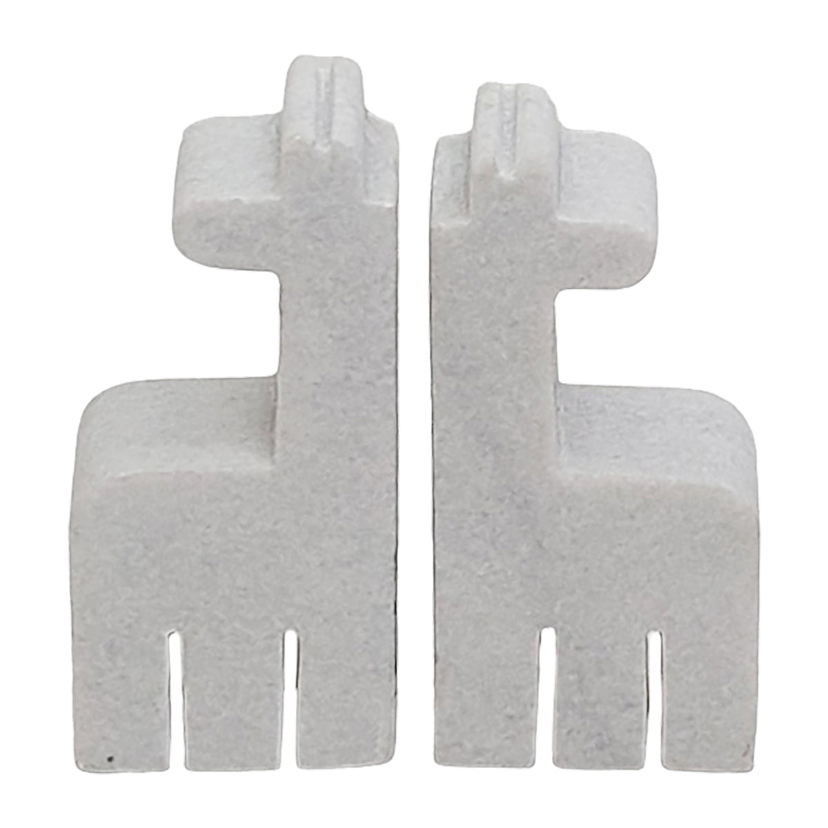 Marble 7" Giraffe Bookends (Set of 2) - White