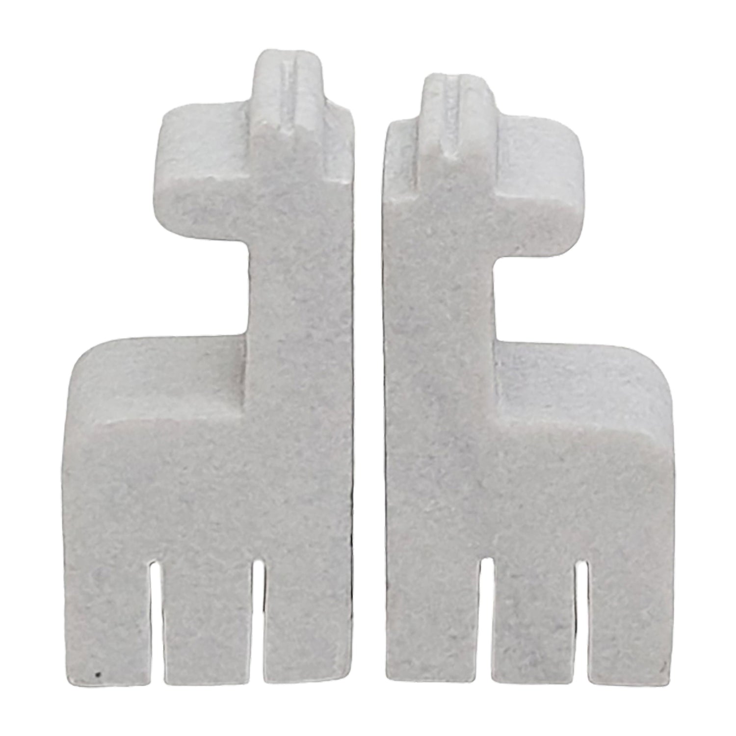 Marble 7" Giraffe Bookends (Set of 2) - White