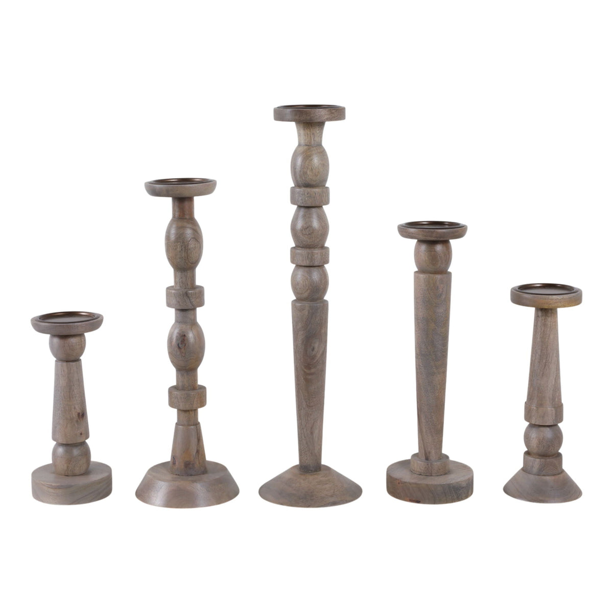 10" / 12" / 16" / 18" / 22" Candle Sticks (Set of 5) - Cumberland Wood