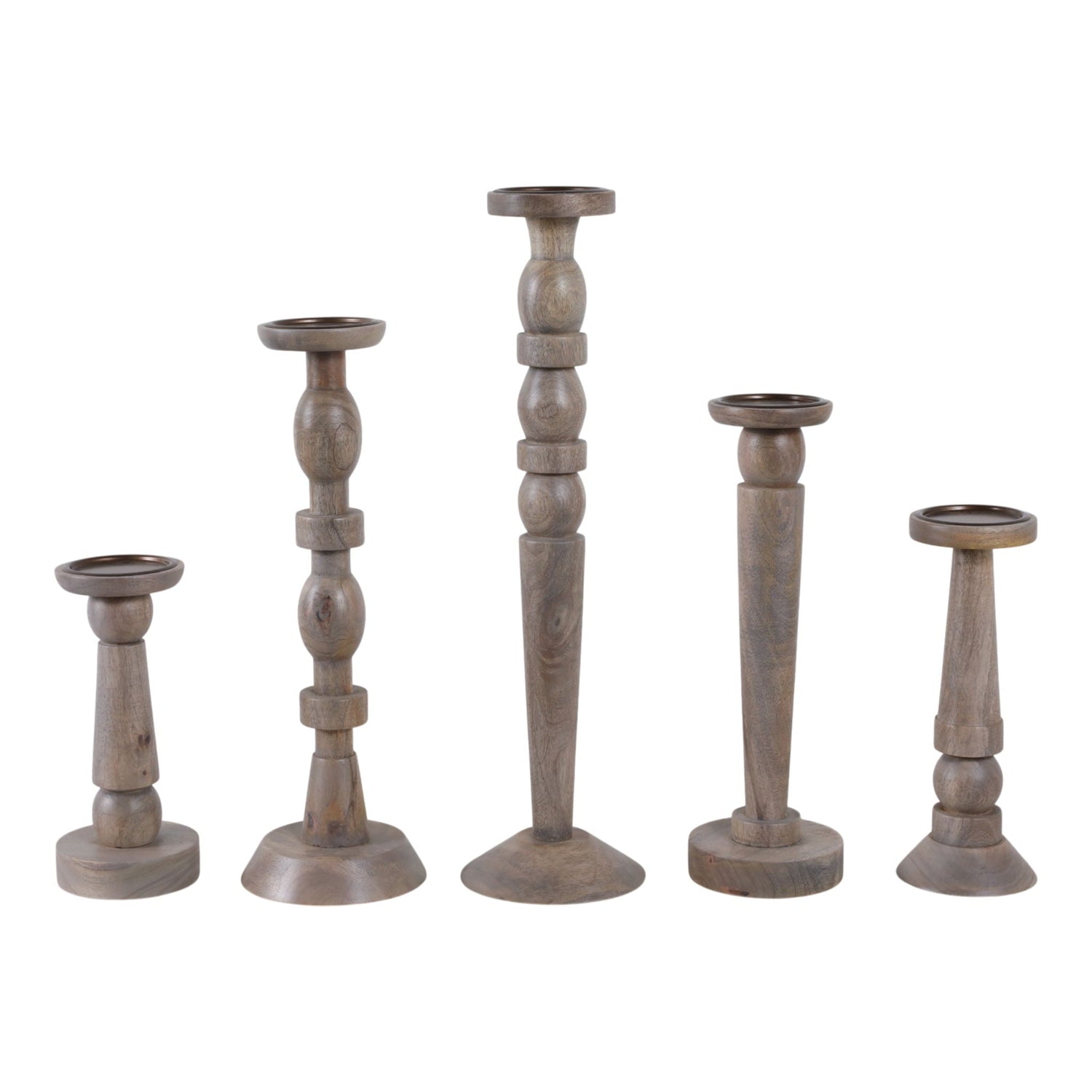 10" / 12" / 16" / 18" / 22" Candle Sticks (Set of 5) - Cumberland Wood