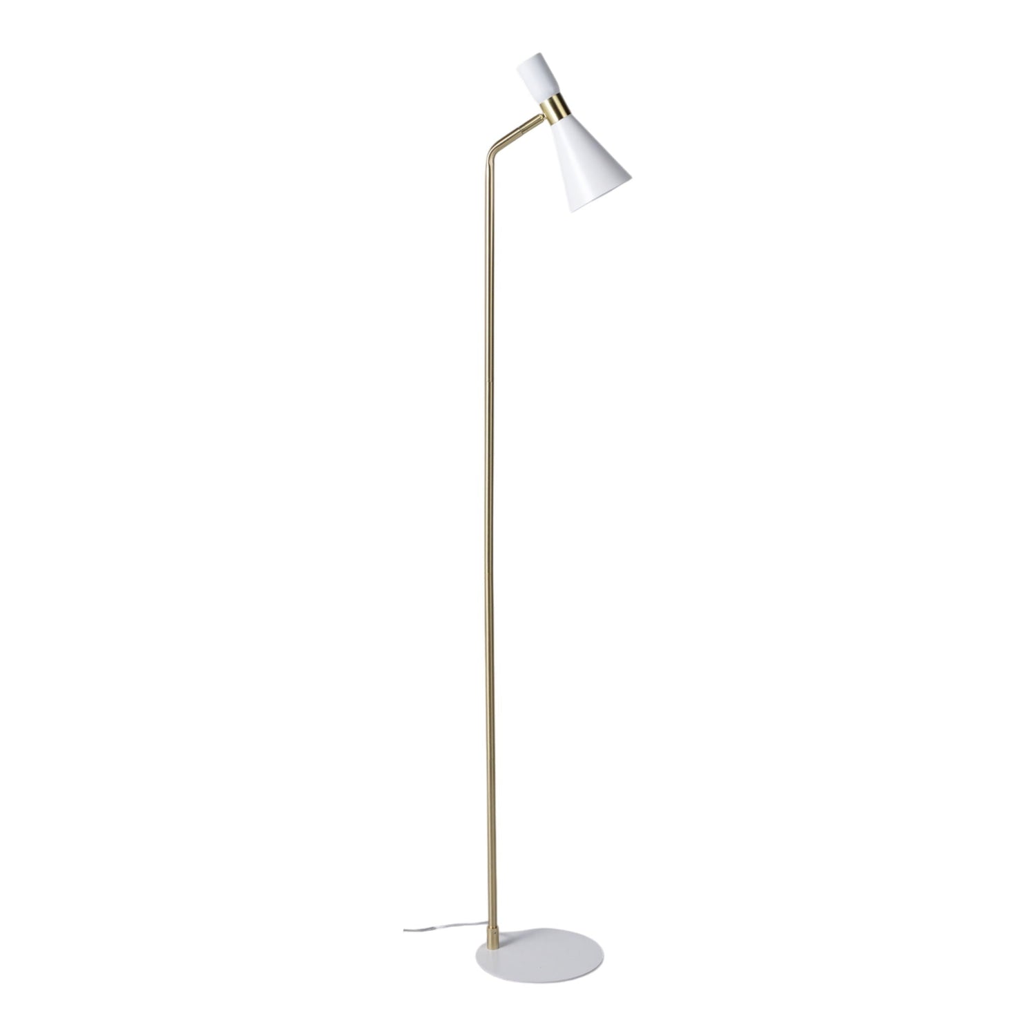 60" Metal Floor Lamp - White / Gold