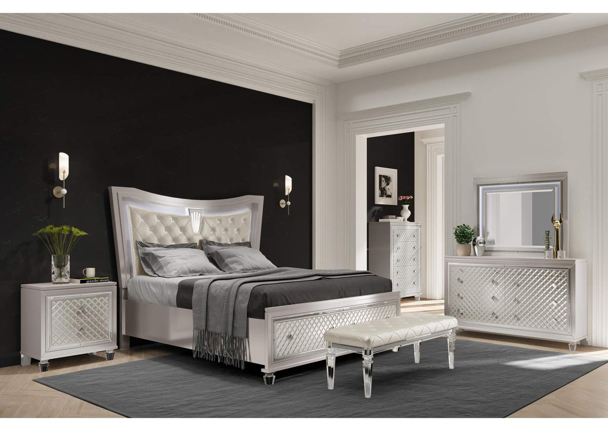 PARIS_-KBG PARIS CHAMPAGNE KING BED GROUP WITH LED