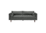REN-L01143 Cave Ash Gray Velvet Sofa