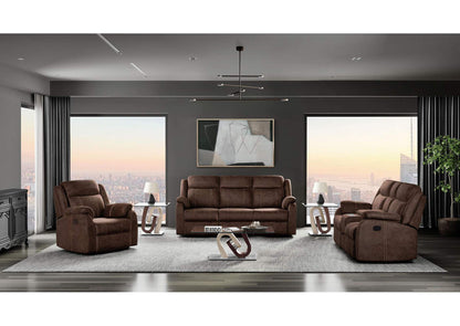 U7303-DOMINO_COFFEE-RS_CRLS_GR U7303 COFFEE RECLINING SOFA - CONSOLE RECLINING LOVESEAT - GLIDER RECLINER