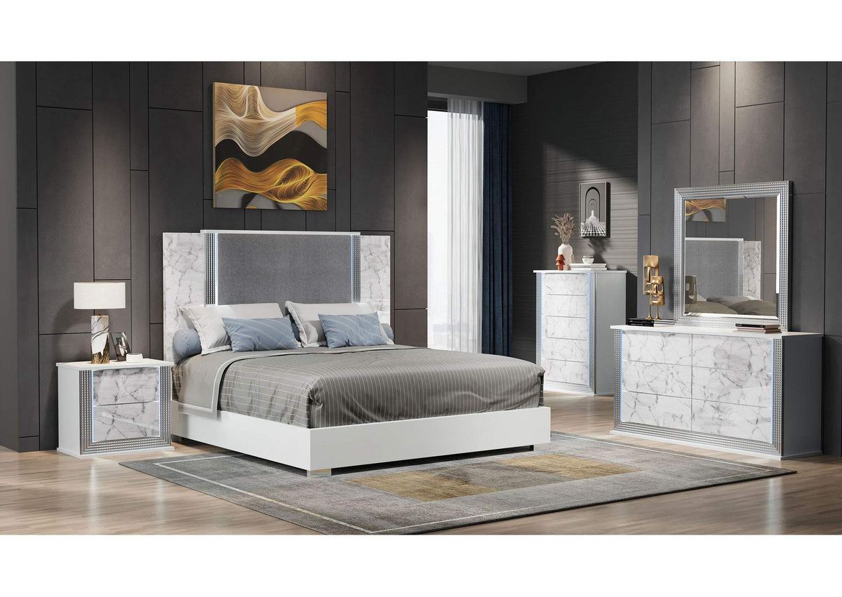 YLIME-WHITE_MARBLE-KBG-N YLIME WHITE MARBLE KING BED GROUP