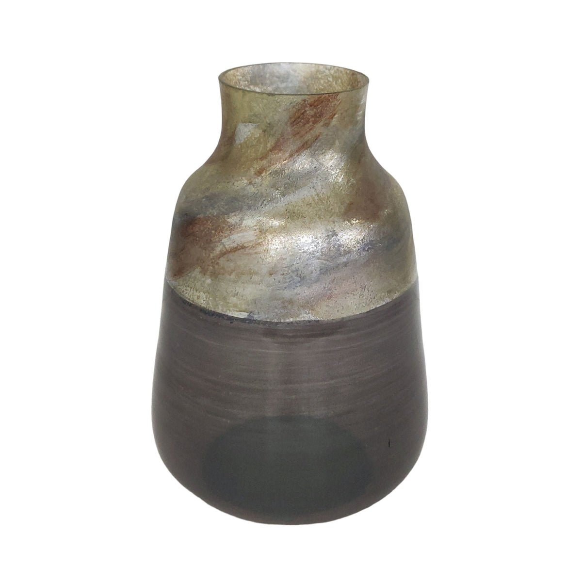 12" 2 Tone Glass Vase - Gray Multi