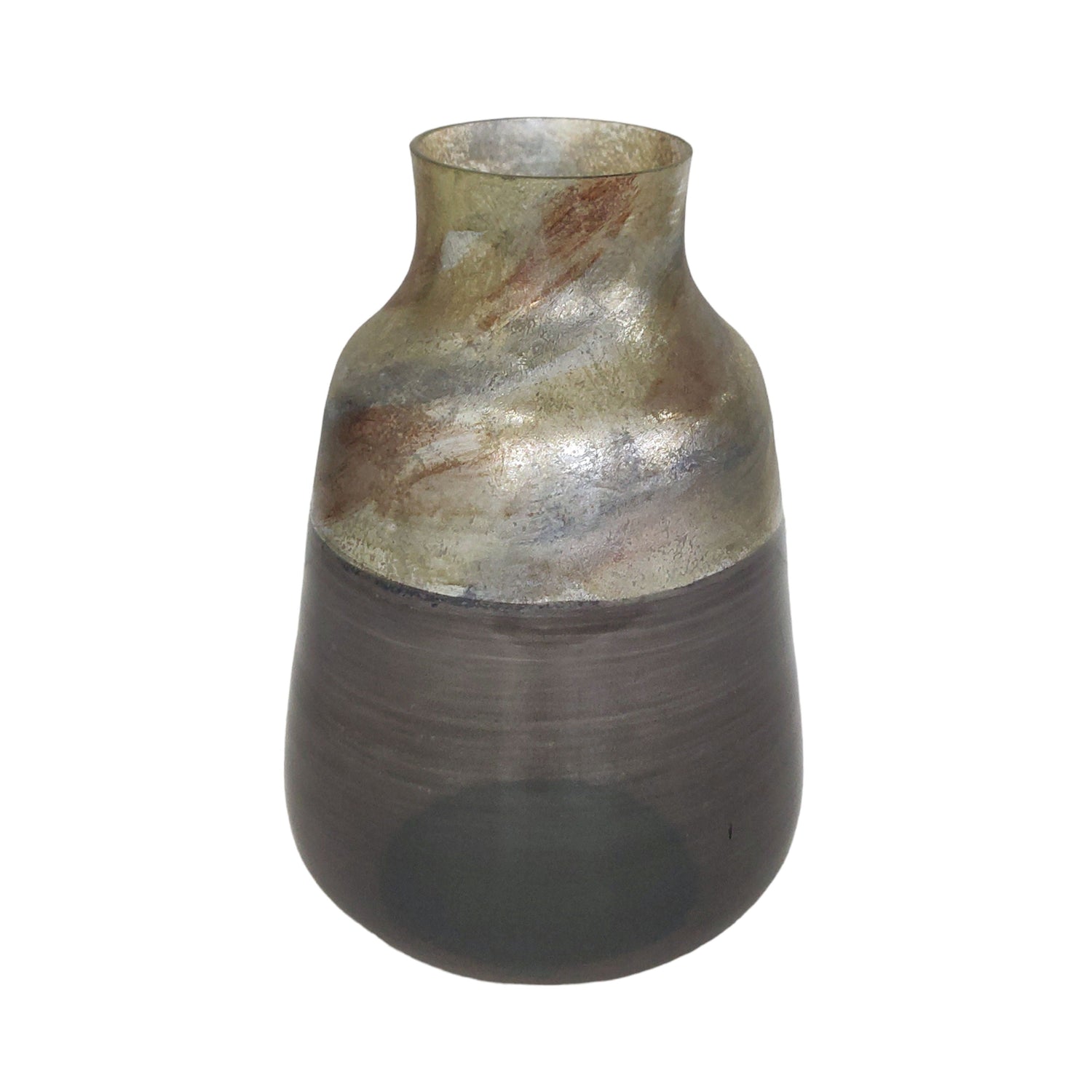 12" 2 Tone Glass Vase - Gray Multi