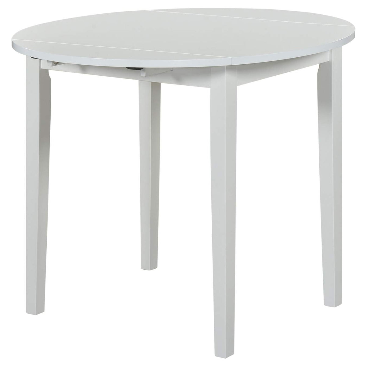 130005WHT Bucknell 3-piece Round Drop Leaf Dining Table Set White