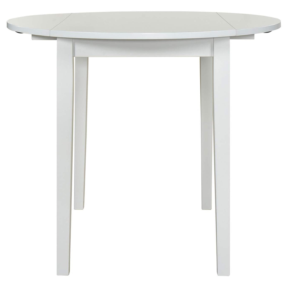 130005WHT Bucknell 3-piece Round Drop Leaf Dining Table Set White