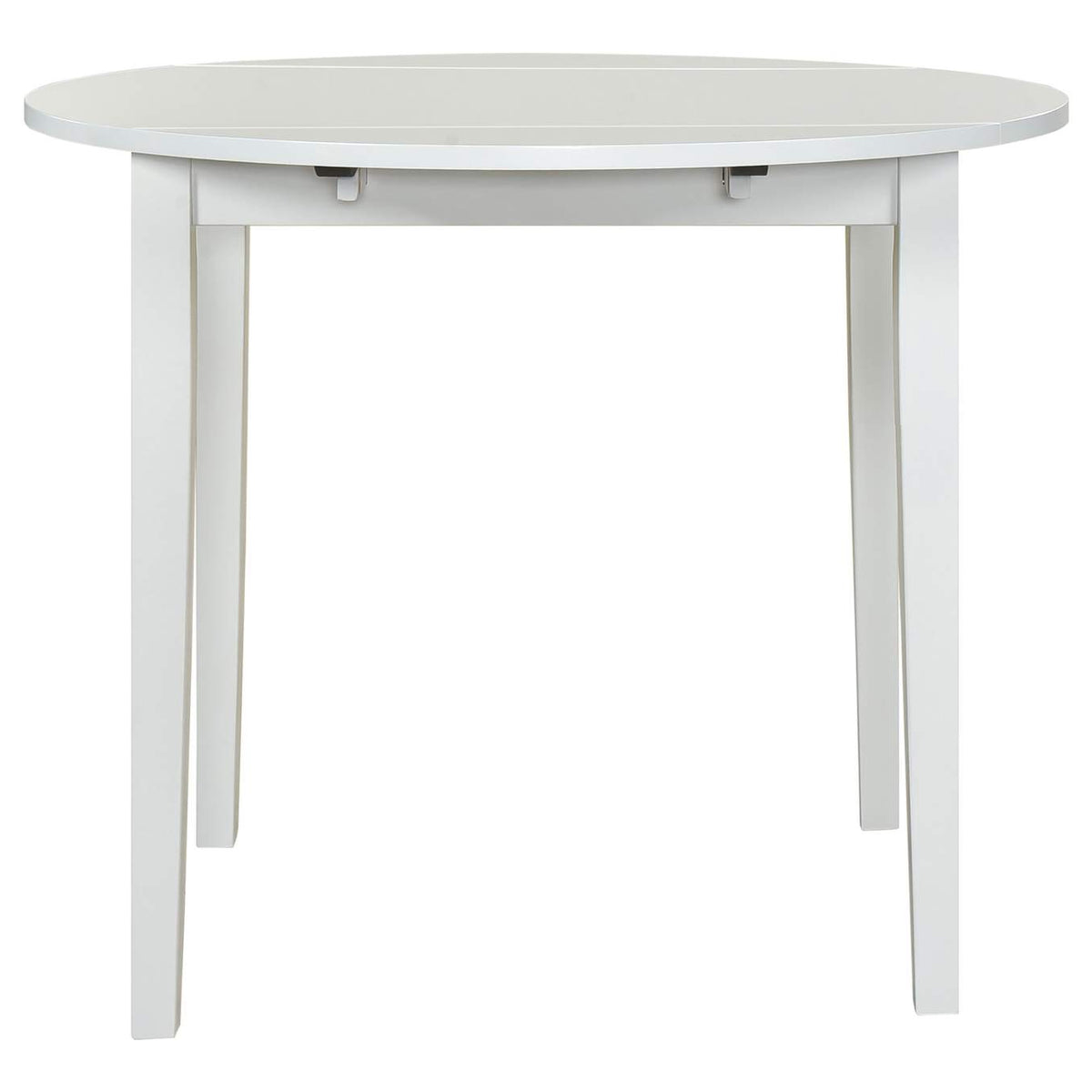 130005WHT Bucknell 3-piece Round Drop Leaf Dining Table Set White