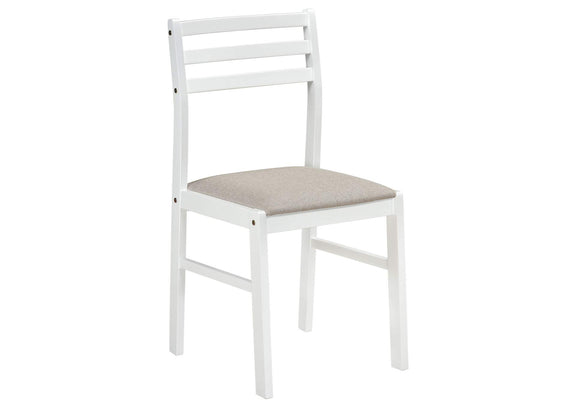 130005WHT Bucknell 3-piece Round Drop Leaf Dining Table Set White