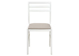 130005WHT Bucknell 3-piece Round Drop Leaf Dining Table Set White