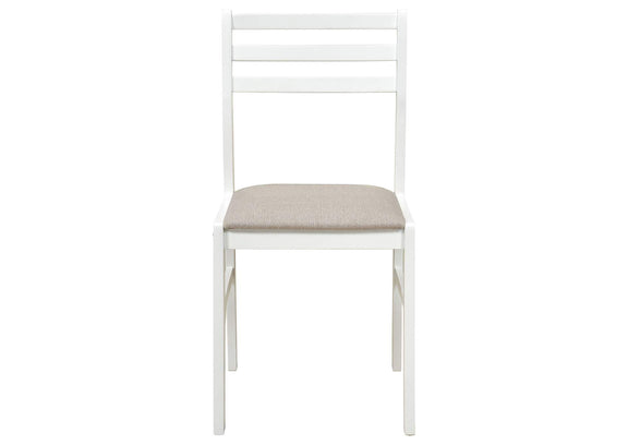 130005WHT Bucknell 3-piece Round Drop Leaf Dining Table Set White