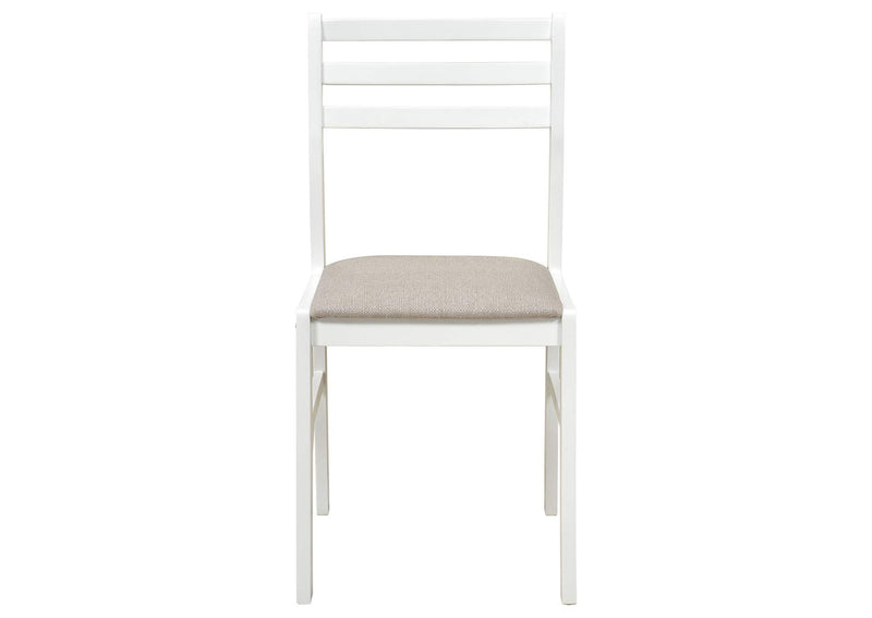 130005WHT Bucknell 3-piece Round Drop Leaf Dining Table Set White