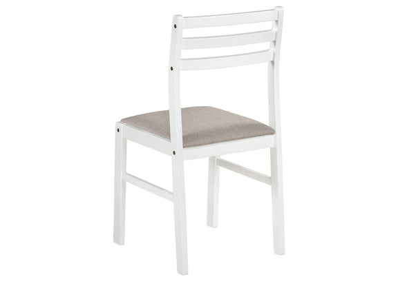 130005WHT Bucknell 3-piece Round Drop Leaf Dining Table Set White