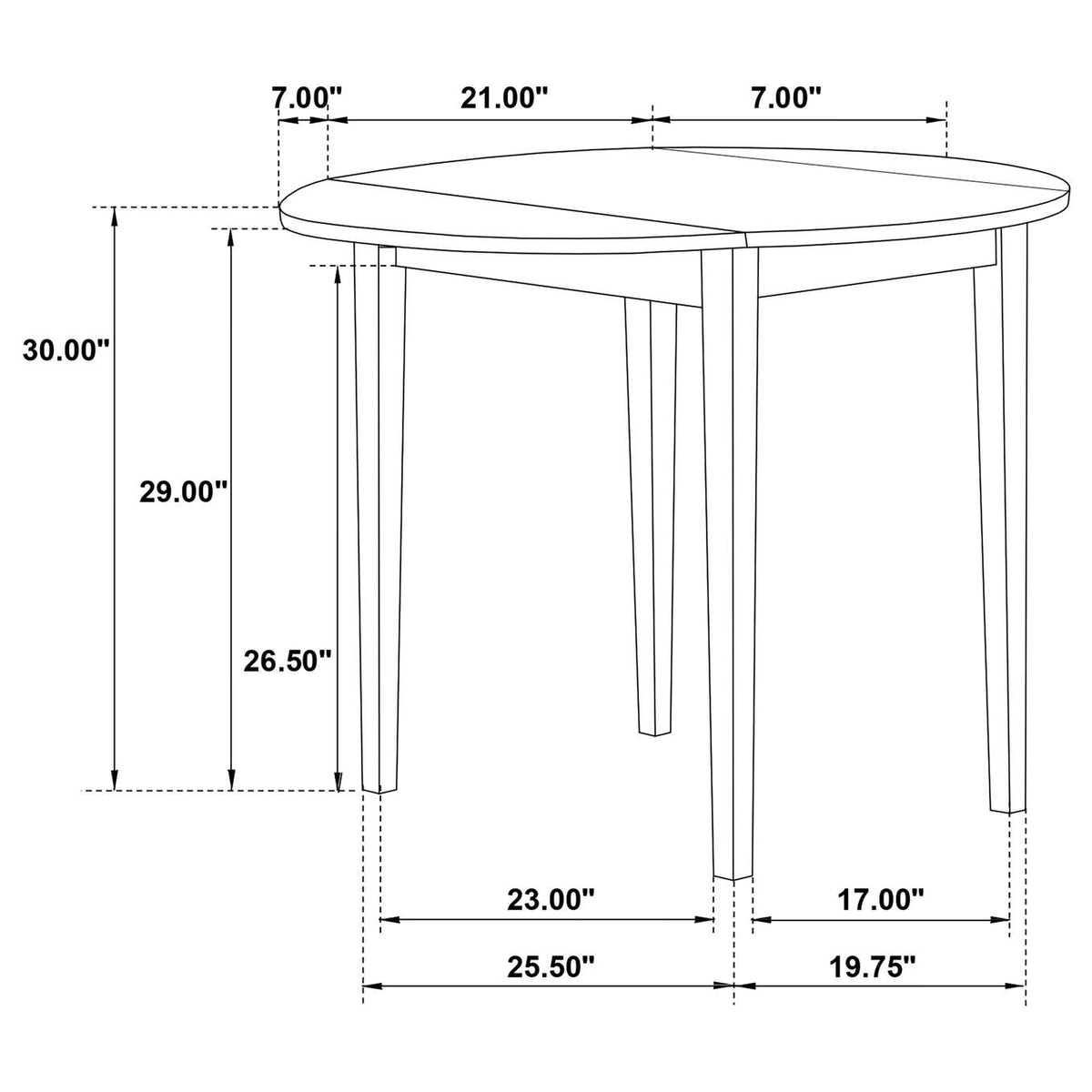 130005WHT Bucknell 3-piece Round Drop Leaf Dining Table Set White