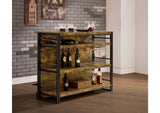 130071 Renaldi 3-shelf Home Bar Wine Cabinet Rustic Nutmeg