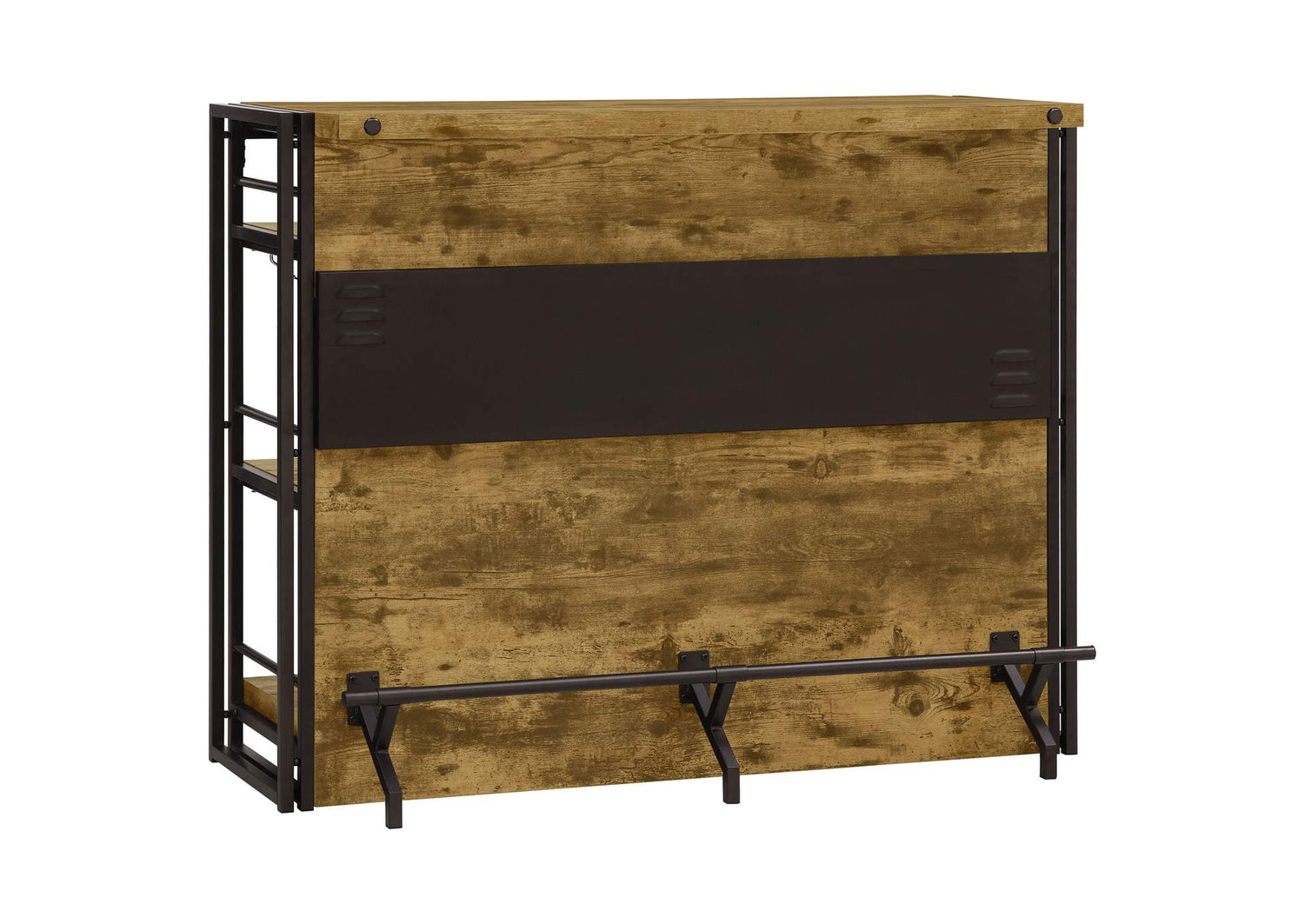 Renaldi 3-shelf Home Bar Wine Cabinet Rustic Nutmeg