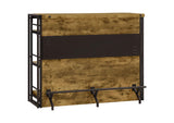 Renaldi 3-shelf Home Bar Wine Cabinet Rustic Nutmeg