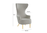 TOV-IHS68510 Julia Grey Velvet Channel Tufted Wingback Chair