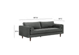 REN-L01143 Cave Ash Gray Velvet Sofa