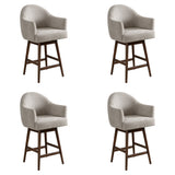 Jaxon - Brown Solid Wood Upholstered 26" Counter Height Swivel Barstool