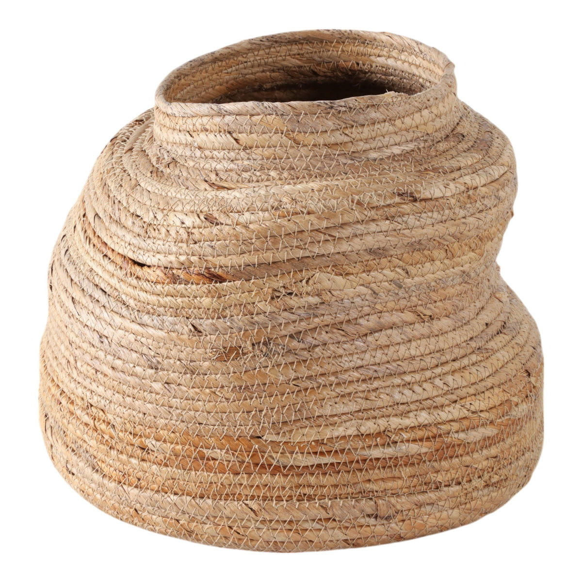 13" x 12" Curvy Banana Leaf Vase - Natural