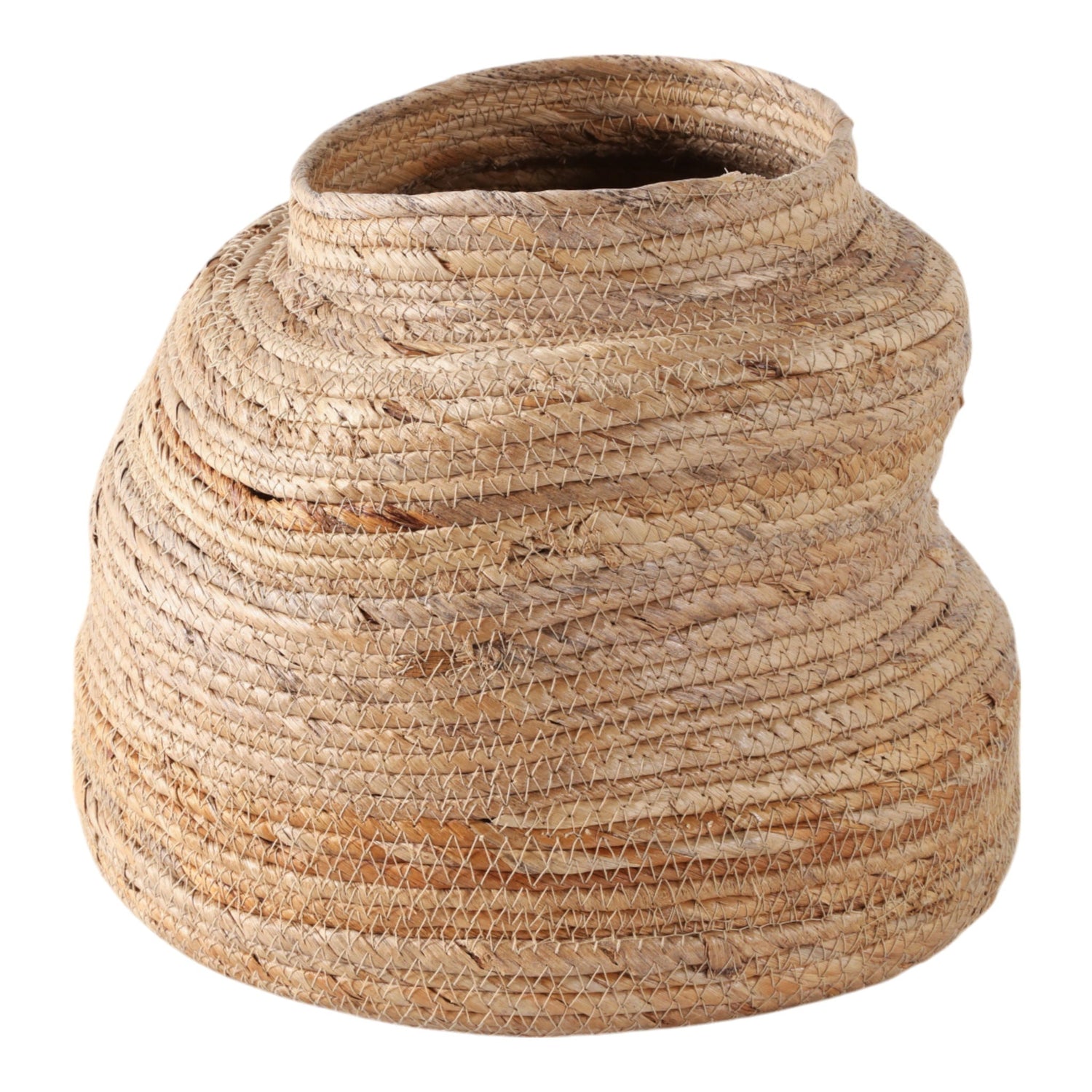 13" x 12" Curvy Banana Leaf Vase - Natural