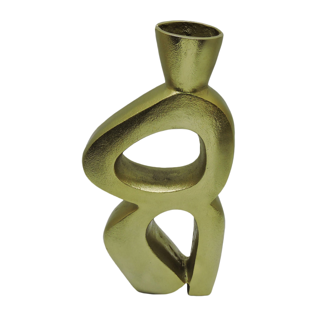 Metal 15" Abstract Vase - Gold