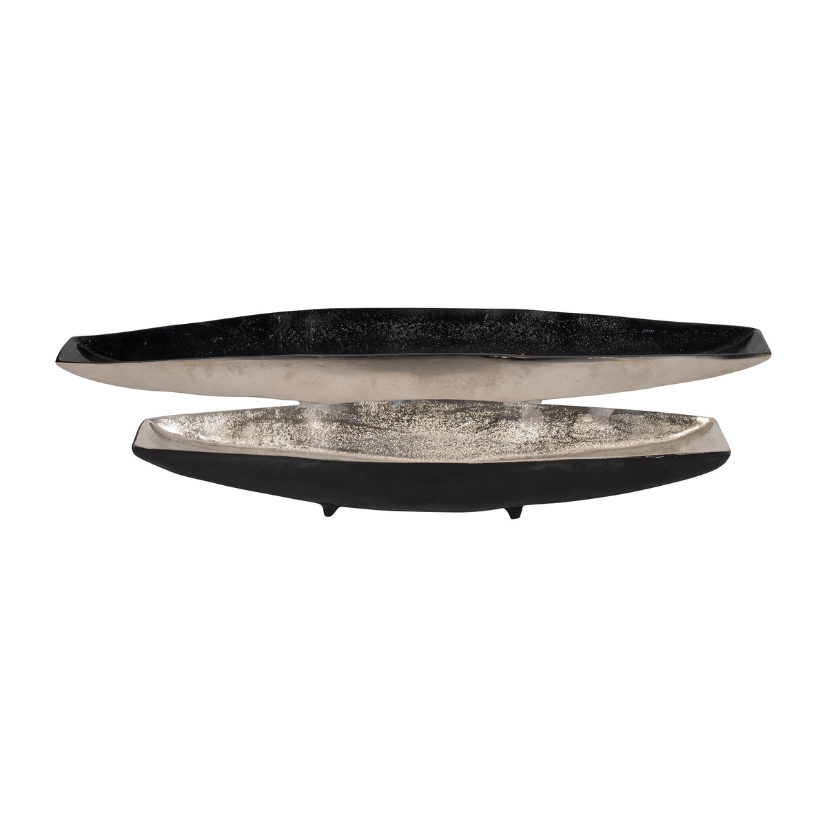 20 / 27" Petra Trays (Set of 2) - Silver / Black